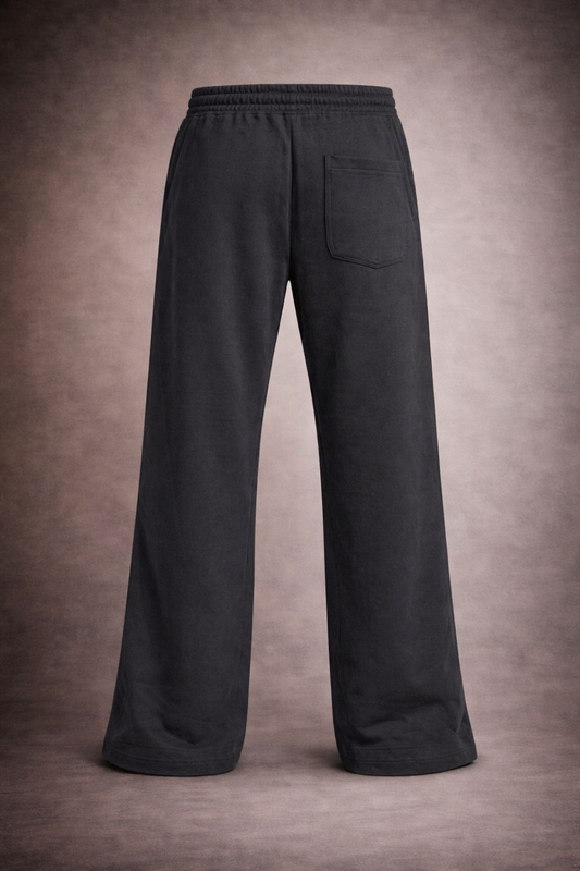 Wales Family Wide-Leg Sweatpant — Washed Black